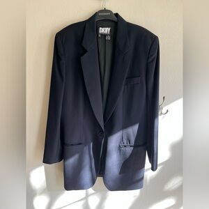 90s DKNY navy blue longline blazer size 8